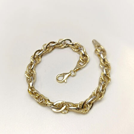 7.2mm Palamut Haloy Bileklik Künye 14 Ayar Altın HD VİDEOLU