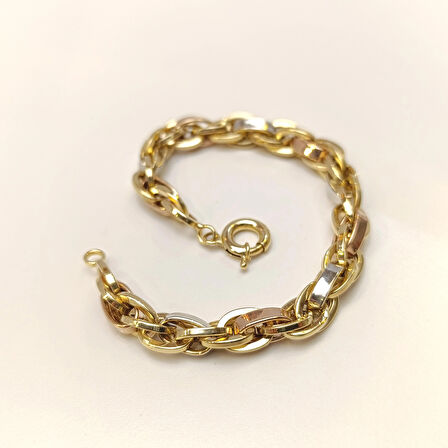 8mm Palamut Haloy Bileklik Künye 14 Ayar Altın HD VİDEOLU