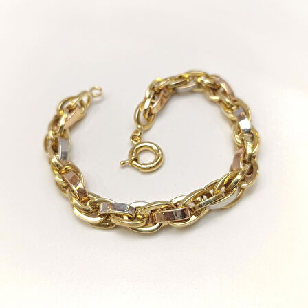 8mm Palamut Haloy Bileklik Künye 14 Ayar Altın HD VİDEOLU