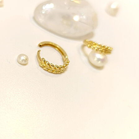 14mm Başak Halka Küpe 14 Ayar Altın HD VİDEOLU