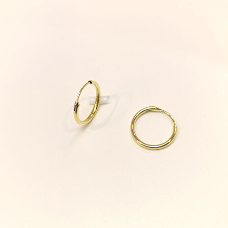 15.5mm Klasik Halka Küpe 14 Ayar Altın HD VİDEOLU