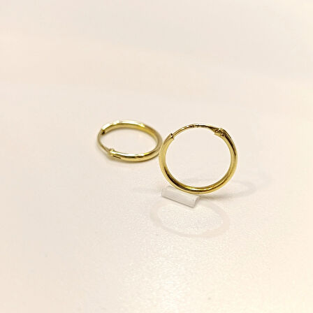 15.5mm Klasik Halka Küpe 14 Ayar Altın HD VİDEOLU