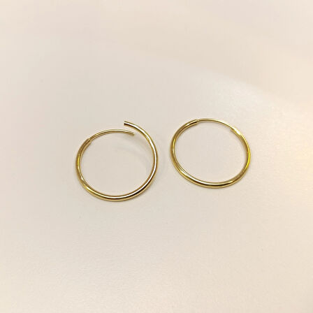 24mm Klasik Halka Küpe 14 Ayar Altın HD VİDEOLU