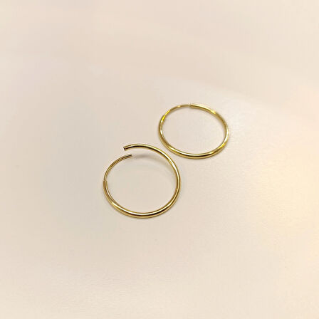 24mm Klasik Halka Küpe 14 Ayar Altın HD VİDEOLU