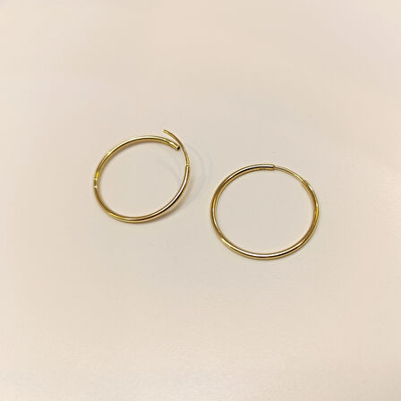 28mm Klasik Halka Küpe 14 Ayar Altın HD VİDEOLU