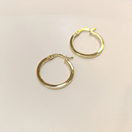 21mm Klasik Ray Halka Küpe 14 Ayar Altın HD VİDEOLU