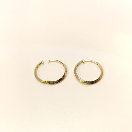 20mm Klasik Piramit Ray Halka Küpe 14 Ayar Altın HD VİDEOLU