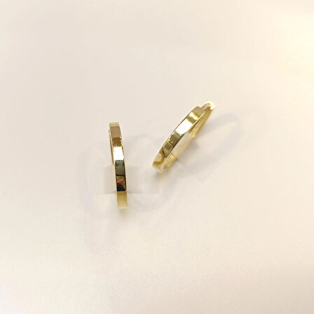 21.5mm Klasik Ray Halka Küpe 14 Ayar Altın HD VİDEOLU