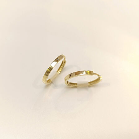 21.5mm Klasik Ray Halka Küpe 14 Ayar Altın HD VİDEOLU