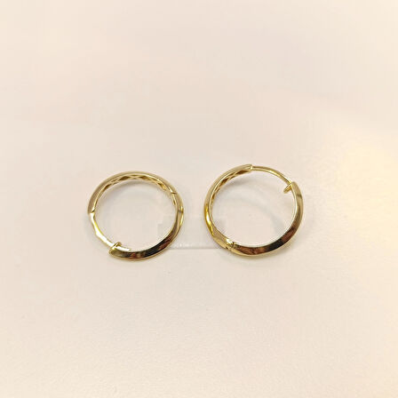 20mm Klasik Piramit Halka Küpe 14 Ayar Altın HD VİDEOLU