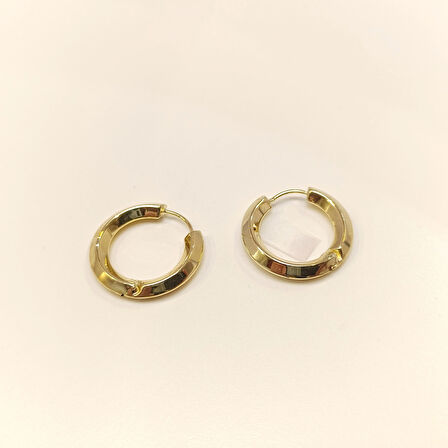 23mm Klasik Piramit Halka Küpe 14 Ayar Altın HD VİDEOLU