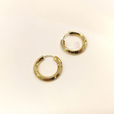 23mm Klasik Piramit Halka Küpe 14 Ayar Altın HD VİDEOLU