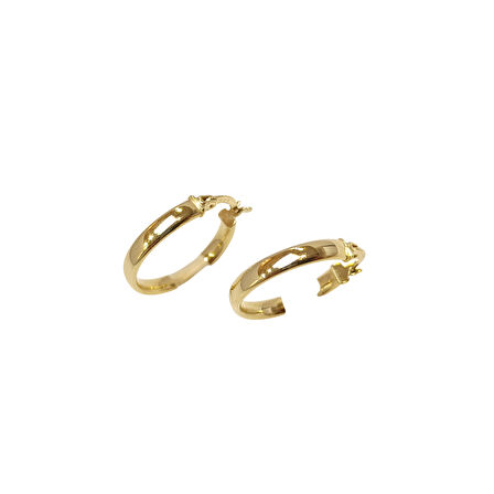 21.5mm Klasik Halka Küpe 14 Ayar Altın HD VİDEOLU