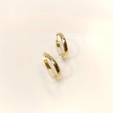 21.5mm Klasik Halka Küpe 14 Ayar Altın HD VİDEOLU
