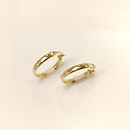 21.5mm Klasik Halka Küpe 14 Ayar Altın HD VİDEOLU