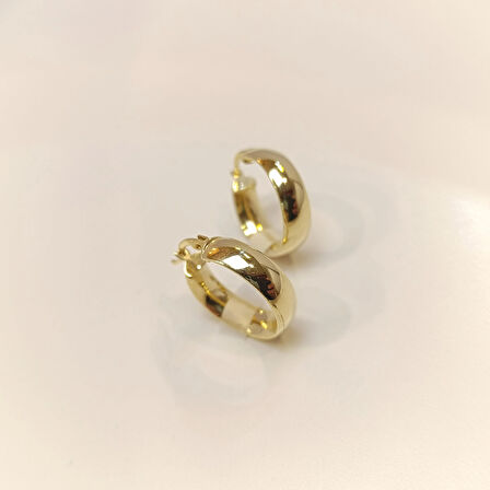 21.3mm Klasik Halka Küpe 14 Ayar Altın HD VİDEOLU