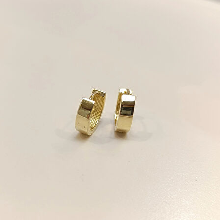 13.4mm Klasik Ray Halka Küpe 14 Ayar Altın HD VİDEOLU