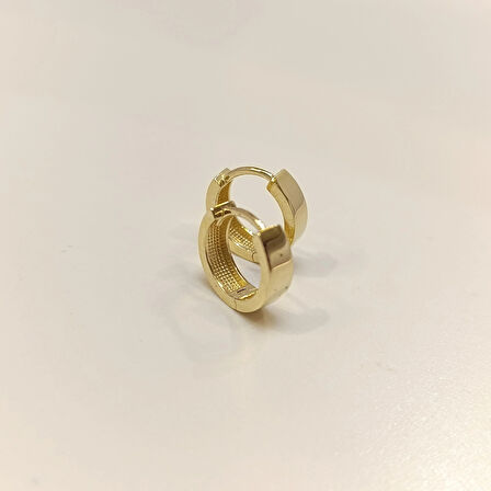 13.4mm Klasik Ray Halka Küpe 14 Ayar Altın HD VİDEOLU