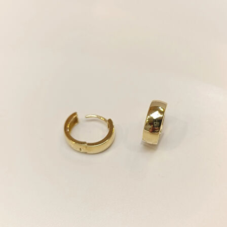 15mm Klasik Halka Küpe 14 Ayar Altın HD VİDEOLU