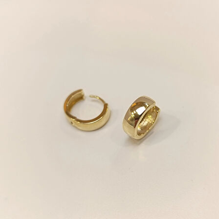15mm Klasik Halka Küpe 14 Ayar Altın HD VİDEOLU