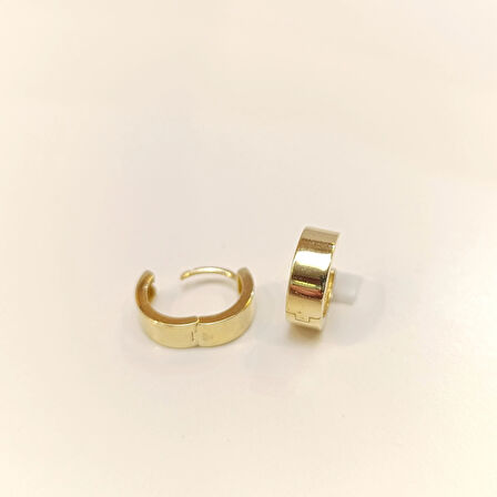 13.4mm Klasik Ray Halka Küpe 14 Ayar Altın HD VİDEOLU