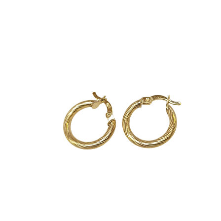 17mm Burgu Halka Küpe 14 Ayar Altın HD VİDEOLU