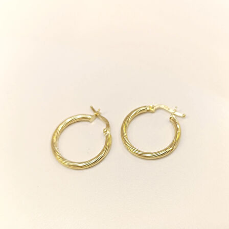 20mm Burgu Halka Küpe 14 Ayar Altın HD VİDEOLU