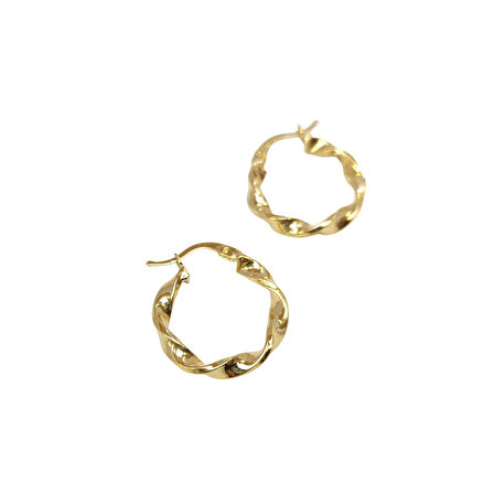 20mm Burgu Halka Küpe 14 Ayar Altın HD VİDEOLU