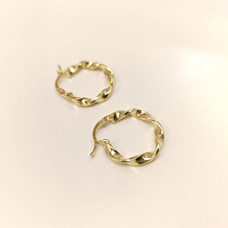 20mm Burgu Halka Küpe 14 Ayar Altın HD VİDEOLU