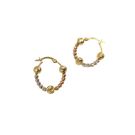 23mm Dorika Toplu Halka Küpe 14 Ayar Altın HD VİDEOLU