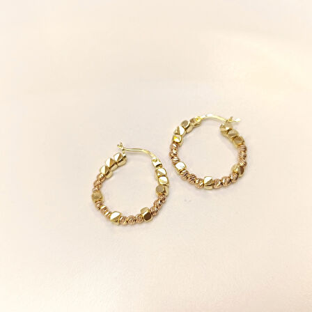 23.5mm Dorika Toplu Halka Küpe 14 Ayar Altın HD VİDEOLU