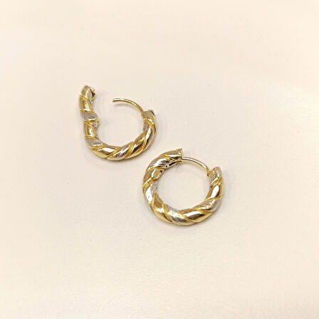 18.6mm Burgu Halka Küpe 14 Ayar Altın HD VİDEOLU