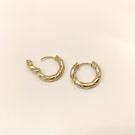 18.6mm Burgu Halka Küpe 14 Ayar Altın HD VİDEOLU