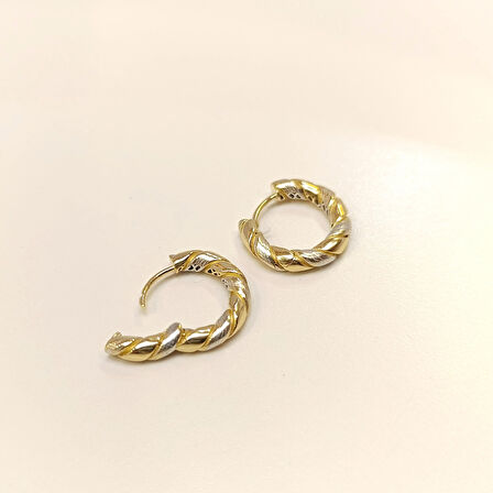 18.6mm Burgu Halka Küpe 14 Ayar Altın HD VİDEOLU