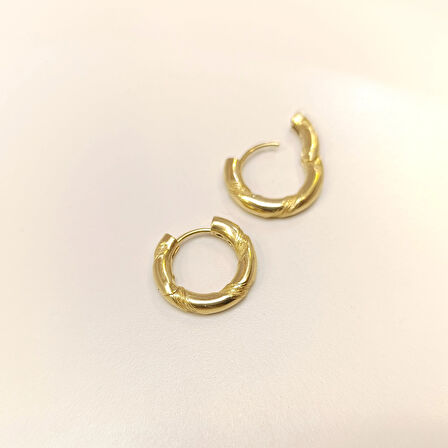 18,8mm Burgu Halka Küpe 14 Ayar Altın HD VİDEOLU