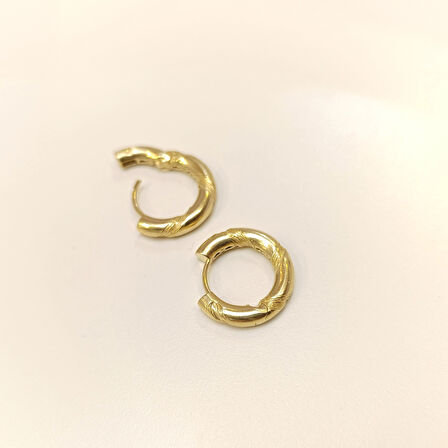 18,8mm Burgu Halka Küpe 14 Ayar Altın HD VİDEOLU