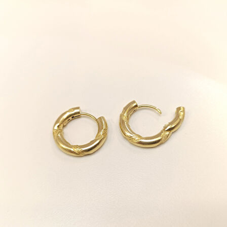 18,8mm Burgu Halka Küpe 14 Ayar Altın HD VİDEOLU