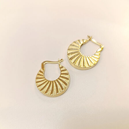 23.2mm Güneş Halka Küpe 14 Ayar Altın HD VİDEOLU