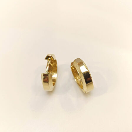 20.58mm Çİzgili Ray Halka Küpe 14 Ayar Altın HD VİDEOLU