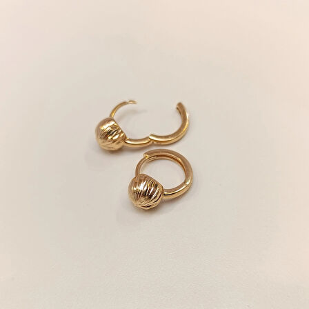 17mm Top Halka Küpe 14 Ayar Altın HD VİDEOLU