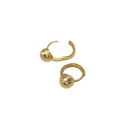 17mm Top Halka Küpe 14 Ayar Altın HD VİDEOLU