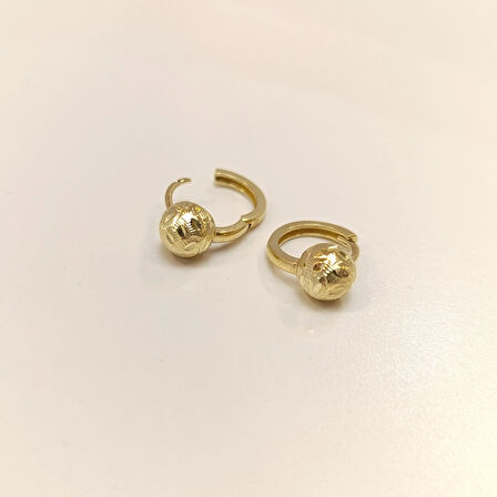 17mm Top Halka Küpe 14 Ayar Altın HD VİDEOLU