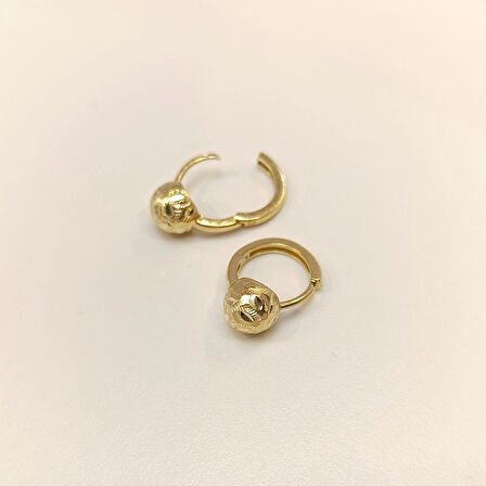 17mm Top Halka Küpe 14 Ayar Altın HD VİDEOLU