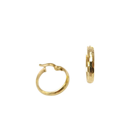 19mm Dövmeli Halka Küpe 14 Ayar Altın HD VİDEOLU