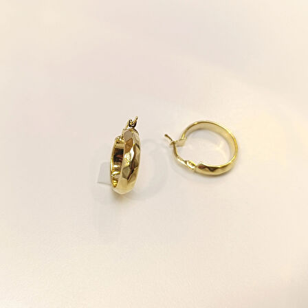 19,5mm Dövmeli Halka Küpe 14 Ayar Altın HD VİDEOLU