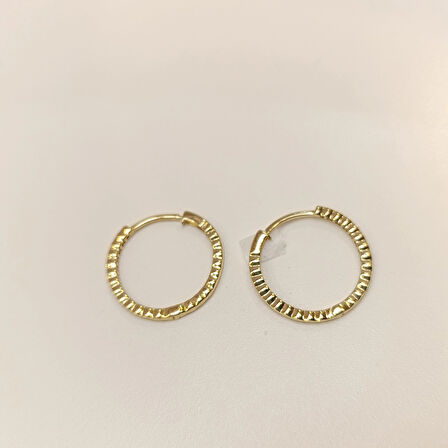 20mm Tırtıl Halka Küpe 14 Ayar Altın HD VİDEOLU