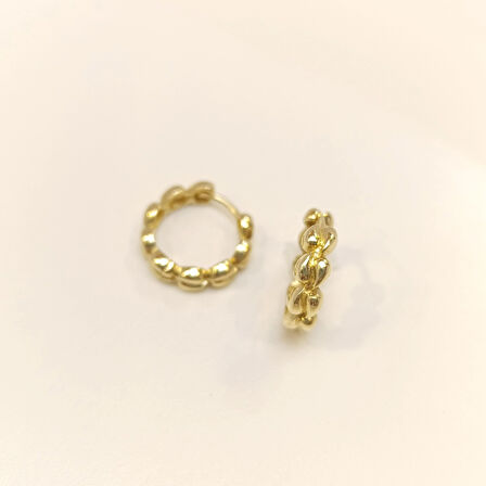 16mm Damla Halka Küpe 14 Ayar Altın HD VİDEOLU