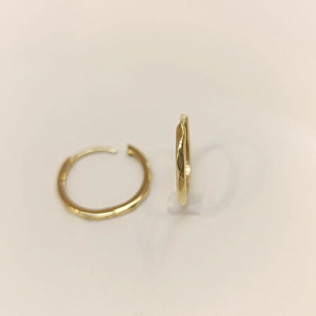 19.2mm Karo Halka Küpe 14 Ayar Altın HD VİDEOLU