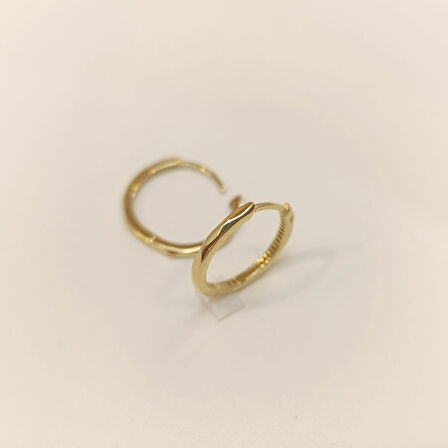 19.2mm Karo Halka Küpe 14 Ayar Altın HD VİDEOLU
