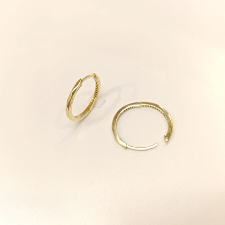 21.7mm Karo Halka Küpe 14 Ayar Altın HD VİDEOLU